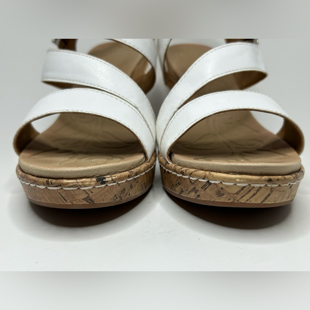 B.O.C. Schirra White Casual Open Toe Platform Cork Wedge Heel Sandal Size 11 - Picture 7 of 14